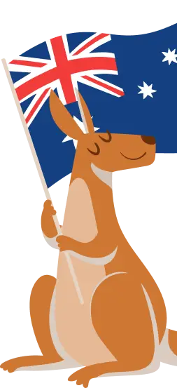 Kangaroo Holding Australian Flag